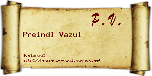 Preindl Vazul névjegykártya